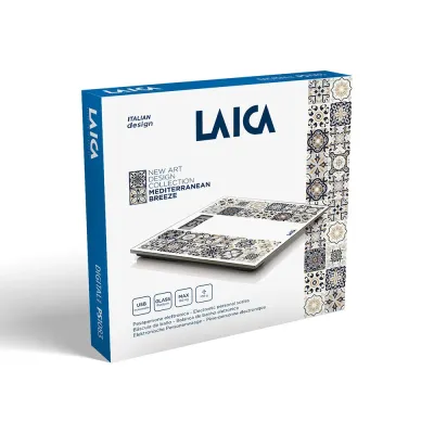 BASCULA BAÑO ELECTRONICA 07057 MAX.180KG ESTAMPADO MARRON LAICA