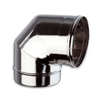 CODO SIMPLE PARED 300mm x 90 GRAD.  ACERO INOX. AISI 316L 4015433 ROS  