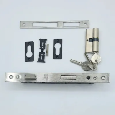 CERRADURA EMB. RESBALON + PALANCA E23 741140232 C/CIL. INOX ISEO