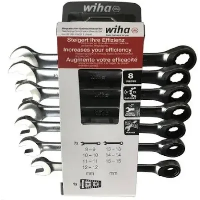 JUEGO LLAVES FIJA CON CARRACA 45244 8 PZS WIHA