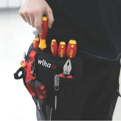 BOLSA PORTA HERRAMIENTAS ELECTRICISTA 43988 SET 10 PZ.WIHA