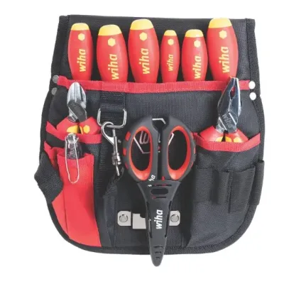 BOLSA PORTA HERRAMIENTAS ELECTRICISTA 43988 SET 10 PZ.WIHA
