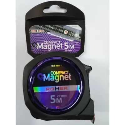 FLEXOMETRO BLACK COMPACT MAGNET EO-111525/5X25MM ROHER