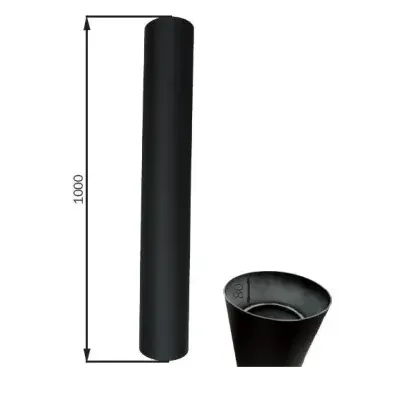 TUBO CHIMENEA ANTRACITA INV. H-H 150MM/1MT ANTICONDEN.BOSCHMARIN