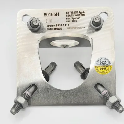 SET ANCLAJE PLETINA ACERO+TORNILLO HORMIGON 80165H SAFETOP