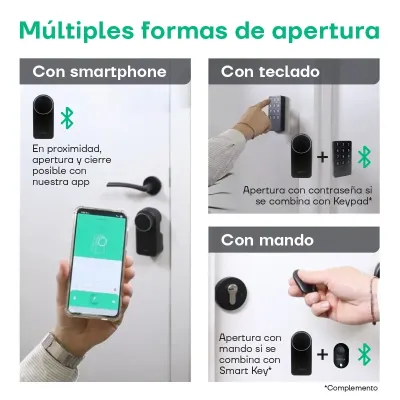 CERRADURA INTELIGENTE SPIN SSA100N CONTROL REMOTO NEGRO ARREGUI
