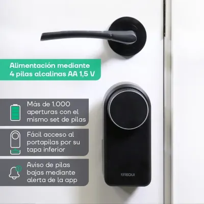 CERRADURA INTELIGENTE SPIN SSA100N CONTROL REMOTO NEGRO ARREGUI