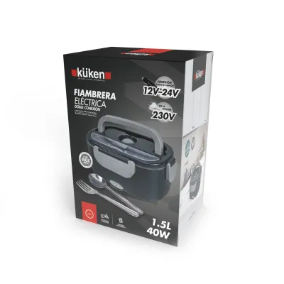 FIAMBRERA ELECTRICA DOBLE CONEXION 12V/230V 1,5LT KUKEN