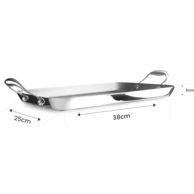 GRILL PLANCHA TRIPLY NATURAL 653638/38X25MM INOX IBILI