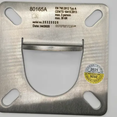 SET ANCLAJE PLETINA ACERO + TORNILLOS ESTRUCTURA METALICA  80165A SAFETOP