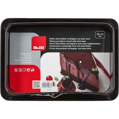 MOLDE DESMONTABLE RECTANGULAR 28X18CM CON BASE EXTRA IBILI