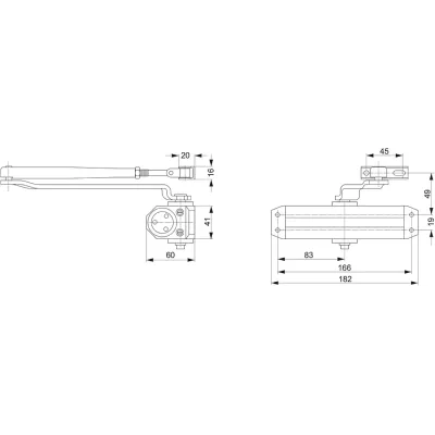 CIERRAPUERTAS DC110-9005 EN3 BRAZO ARTICULADO NEGRO TESA
