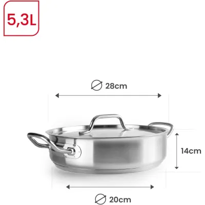 GUISERA C/TAPA EBBE 607828/28CM INOX FONDO SELLADO IBILI