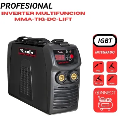 SOLDADOR INVERTER MMA 200A+PANTALLA ELECTRONICA CE-BLACK200PLUS CEVIK