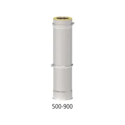 TUBO CHIMENEA EXTENSIBLE DP 150MM 500-900MM INOX 316L-304 4008377 ROS