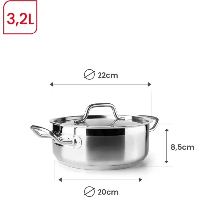 CACEROLA C/TAPA EBBE INOX 607522/22CM IBILI