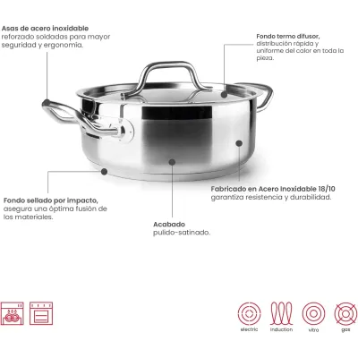 CACEROLA C/TAPA EBBE INOX 607522/22CM IBILI
