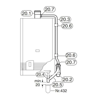 ACCESORIO RECOGIDA CONDENSADOS 80/110 AZ 270 7719001789 JUNKERS BOSCH