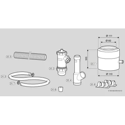 ACCESORIO RECOGIDA CONDENSADOS 80/110 AZ 270 7719001789 JUNKERS BOSCH