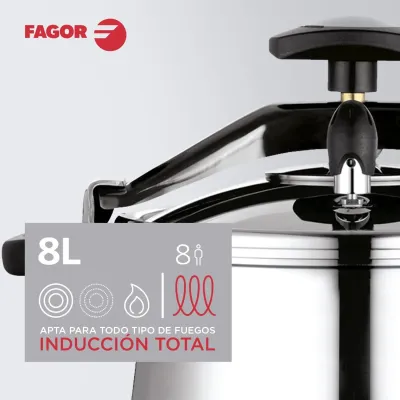 OLLA CLASICA BOMBEADA 8L INOX FAGOR