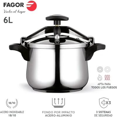 OLLA CLASICA BOMBEADA 6L INOX 18/10 FAGOR