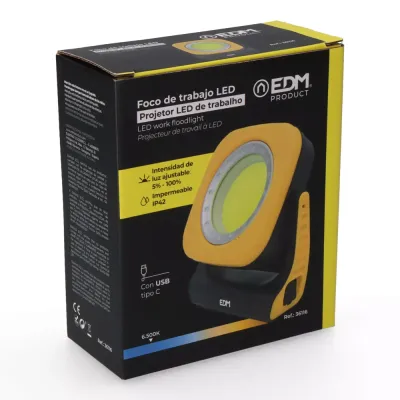FOCO LED TRABAJO RECARGABLE 36116/10W 1000LM 6500K EDM