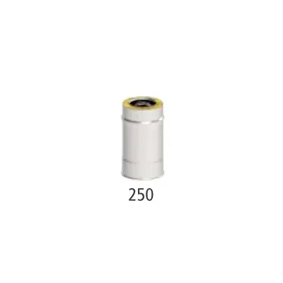 TUBO CHIMENEA DOBLE PARED 150MM 0,25M INOX 304/304 2700170 ROS