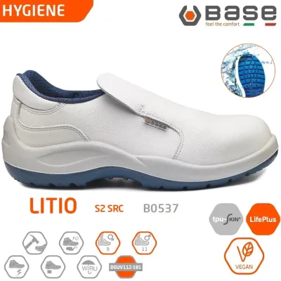 ZAPATO SEGURIDAD LITIO B0537 S2 SRC BS BLANCO/AZUL BASE
