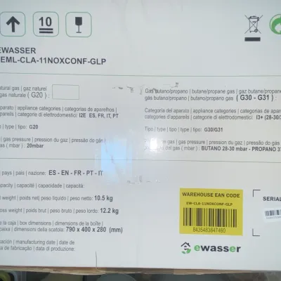 CALENTADOR GAS NATURAL ATMOSFERICO BAJO NOX 11LTS EWASSER