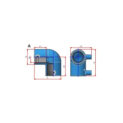 CODO PPR ELECTROSOLDAR NIRON 40MM/90 SDR11 AZ NGEM40 NUPI