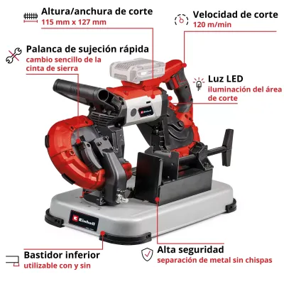 SIERRA CINTA METAL TE-MB 18/127 U LI SOLO 4504215 EINHELL