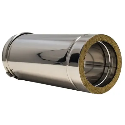 TUBO CHIMENEA DOBLE PARED 150MM 0,25M INOX AISI 316L/304 401449 ROS