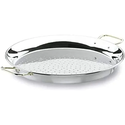 PAELLERA VALENCIANA ACERO INOX 65CM 70065 ASAS BAÑO ORO