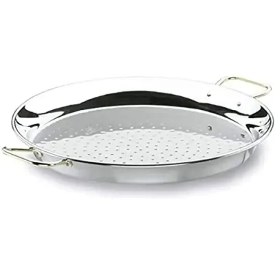 PAELLERA VALENCIANA ACERO INOX 38CM 70038 ASAS BAÑO ORO GARCIMA