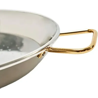 PAELLERA VALENCIANA ACERO INOX 50CM 70050 ASAS BAÑO ORO GARCIMA