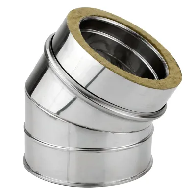CODO DOBLE PARED 150MM/30 GR INOX AISI 304/304 2700162 ROS 
