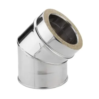 CODO DOBLE PARED 80MM/45 GR INOX 304/304 2700624 ROS CHIMNEYS