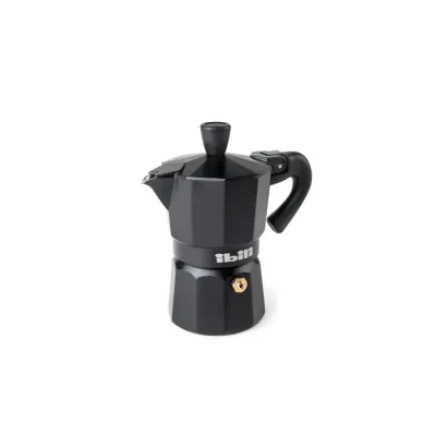 CAFETERA EXPRESS BAHIA 3 TAZAS 612203 ALUMINIO NEGRA IBILI