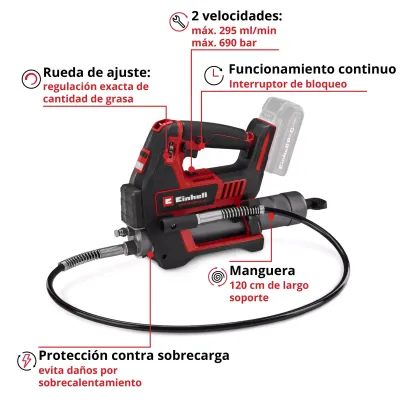 PISTOLA DE ENGRASE TP-GR 18/690 LI - SOLO 4522300 EINHELL