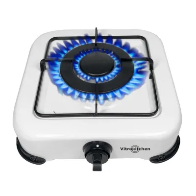 HORNILLO GAS BUTANO 1 FUEGO TRIPLE CORONA 3NW-152BB BLANCO VITROKITCHEN