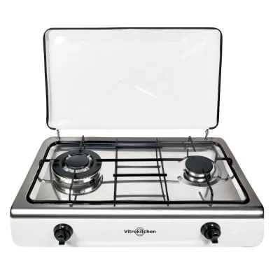 HORNILLO GAS BUTANO 2 FUEGOS 1 TRIPLE 3NW-252BB BLANCO VITROKITCHEN