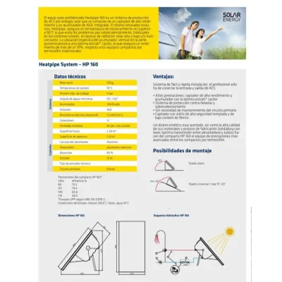 EQUIPO SOLAR TERMOSIFON HP 160 1178 SOLAR ENERGY
