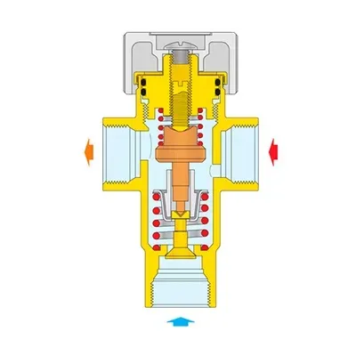 VALVULA MEZCLADORA TERMOS.520540 3/4" 40-60ºC CALEFFI