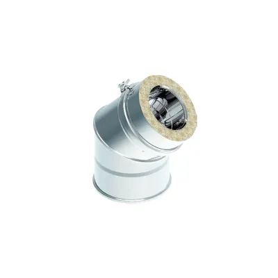 CODO DOBLE PARED 150MM/45 GR INOX AISI 316L/304 4008379 ROS 