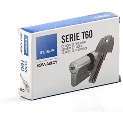 CILINDRO SEGURIDAD T60 T655/30x30 R15 LEVA LARGA NIQUELADO TESA