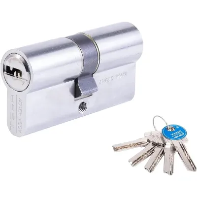 CILINDRO SEGURIDAD T60 T655/30x30 R15 LEVA LARGA NIQUELADO TESA