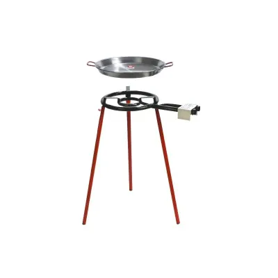 SET MEDITERRÁNEO PAELLERO MOD.350+ PAELLA PULIDA 42CM+ JUEGO TRES PATAS 750