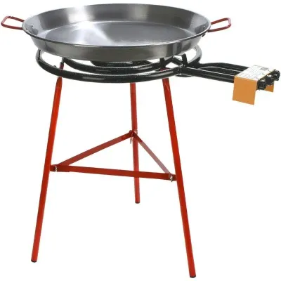 SET IBIZA PAELLERO MOD.600+ PAELLERA PULIDA 70CM+ JUEGO TRES PATAS 75006 GA