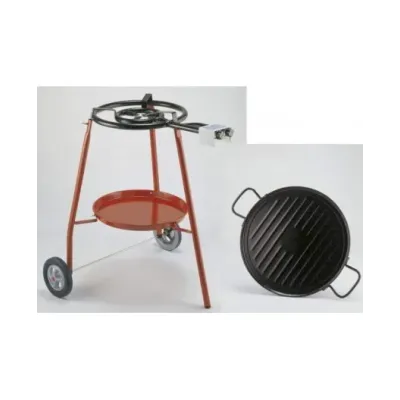 SET LUCÍA PAELLERO MOD.400 +PLANCHA GRILL ESMALTADA 46CM+ SOPORTE CON BANDE