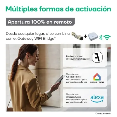 CILINDRO ELECTRONICO SSA200P APERTURA APP/RFID PLATA ARREGUI